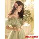Robe de soirée Gu Jianmu pour femmes Nouvelles niches de luxe léger haut de gamme Hôte annuel de réunion annuelle d'anniversaire d'étudiant portez généralement le vert 160