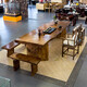 Songs 2025 neuer massiver Holz Tee Tisch Tee Tischstuhl Kombination Einfacher moderner Büro-Tee-Tisch Neue chinesische Tafel-Tee-Tisch Einer Tisch: 180*(65-70)*755 cm Montage