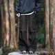 
SWAMP AREA paratrooper charge pants men's spring and summer thin pleated hiking pants straight sports and casual ice silk pants WS701 black M