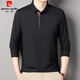 皮尔卡丹（pierre cardin）品牌纯棉长袖T恤男士中青年时尚POLO体恤衫休闲打底亲肤卫衣男装t 6625浅咖 L 170建议115-135斤