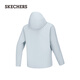Skechers Men's Jacket Outdoor Sports Comfortable Waterproof Breathable Loose Windproof Warm Jacket Hiking Wear P125M002 Pearl Blue/01MZ S