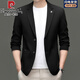 皮尔卡丹（pierre cardin）高端休闲西服男秋装修身小西装外套春秋商务西装正装单西上衣 卡其 XL 180