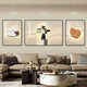 Huaixue modern light luxury living room decoration painting triptych painting high-end sense stone to operate sofa background wall hanging painting atmospheric wall painting T12358 left and right 70*90 middle 120*90 crystal porcelain aluminum alloy black frame
