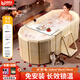 Givena folding bathtub bath bucket adult bath bucket baby children bath tub household swimming bath bucket thickened super large insulation 1.5m [heartwarming gift] flowing gold