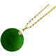 Li Shen 18k gold inlaid with natural Xinjiang Hotan Jasper 20mm round brand pendant old material spinach green Wushi brand necklace pendant
