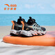 ANTA Children's Sandals Men's Big Children's Shoes 2026 Summer New Product Knob Buckle Mesh Breathable Small Warship Beach Shoes Frame Shoes Slate Gray/Black-3 34