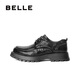 Belle men's shoes commuting business leather shoes pleated cowhide leather comfortable thick sole formal shoes A1422AM4 [pre-sale] black - single 42 (260mm)