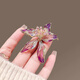 Yin Muchi French iris brooch, high-end women's exquisite crystal corsage, niche design pin, suit decoration gift, XZ0556 iris brooch