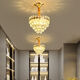
Ancient Town Lamps Zhongshan Lamps Collection 2025 New Corridor Lighting Aisle Entrance Light European Crystal Chandelier Balcony Bedroom 9928 Gold Three-Color Light Source