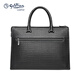 
Jinlilai official flagship men's bag genuine leather large capacity handbag new business bag men's crocodile pattern cowhide briefcase black large bag 13 inches