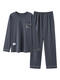 Men's pajamas, men's cotton long-sleeved spring and autumn 2024 new style of teenagers, boys' cotton home clothing set QM1584 Men: XXL