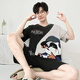 Yuyiwei Pajamas Boy Summer Coton Pure Coton Short Shorts Cartoon Cartoon Étudiant adolescent mignon Loose plus taille mince DMY6621 M Petite taille M hauteur 155 Poids 80-90 Jin [Jin est égal à 0,5 kg]