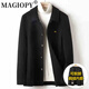 Magiopy Light Luxury High-End Brand Herren-Doppelseite Wollmantel Herrenjacke Winter Down Jacke Elfenbein Weiß 3xl 190