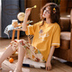 
Caiyun Kali short-sleeved pajamas for women in summer 2025 new cropped pants for women in summer large-size home clothing set for outdoor wear 9203 L spot: (105-120Jin [Jin equals 0.5 kg]) [Soft and skin-friendly #2#