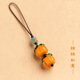 Beiyipin Persimmon Persimmon Mobiltelefon Anhänger kurzer Lanyard für Männer und Frauen Retro-Stil verglaste Persimmon Pendell