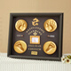 Snake baby full moon commemorative hand and foot prints, fetal hair, umbilical cord, newborn hand and foot prints photo frame, baby's 100th birthday gift, 14-inch walnut, snake baby, double print with warm lamp