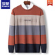 Romon Sweater Knited Sweater Men Spring and Autumn Slayas delgadas Color contrastante Camiseta de manga larga Camisa de base redonda de cuello suelto para hombres de mediana edad y jóvenes 759 Green-verde gris M 105 Sugerencias 100-120Jin [Jin equivale a 0.5 kg]