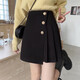 Miao Yijia autumn skirt pleated skirt short skirt spring and autumn skirt black women's winter skirt high-end 2025 new skirt a-line skirt irregular black pleated skirt