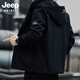 
JEEP SPIRIT Jeep American Pilot Removable Hooded Casual Jacket Men's New Spring and Autumn Men's Windproof Loose Jacket Black XL