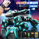 Yunya Fernbedienungskontrollpanzer kann Gesten erfassen, die Multiplayer Battle Tracked Car Allradantrieb Off-Road-Mecha-Zwei-Personen-Spielzeug [Samurai Black] Sechsrad Tank + Griff + Uhr