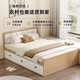 Pupan solid wood tatami bed double bed without head bed box high box storage bed floor single person 12358 customized with bed head height 40 cm three doors and four pumps 1000mm*1900mm
