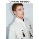 UR [Kombination] 2025 Sommer neuer Herren Tendy Leisure Ultra locker Kontrast gedrucktes Strickjacke UMV250025 Dieser weiße (niedrigere) S (XS-S)