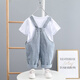 Fancychic Boys Compled Cust 2025 Новый корейский стиль повседневной детский джинсовый комбинезон для мальчиков летние наборы с двумя частями.