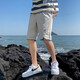 Trendy Ice Silk Shorts Men's Summer Thin Outer Wear Quick-Drying Casual Pants Men's Five Points Trendy Beach Basketball Sports High Quality Cool Running Style BSL108 Haze Blue XL Recommended Weight 115-125 Jin Jin is equal to 0.5 kg Can be worn