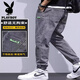 Playboy Jeans Herren Frühling und Herbst 2025 neue Herrenhosen losen gerade Sporttraining Harun Casual Long Hosen 2318 Grau L [(30-31 Größen) Gewicht 110-130jin [Jin gleich 0,5 kg]]