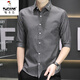 Woodpecker Summer Ice Silk Quarter Mangeve Shirt Hommes à manches courtes à manches à manches à manches à manches à manches à manches à manches à manches à manches à manches courtes Single-Fit Mend Mend's Trendy Mid à manches Single Piece 682 White 2xl
