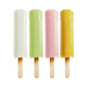 Meiji juice popsicles (grape, white peach, pineapple, coconut) 32g*16 popsicles in color box