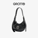 Grottoluna Hobo Leather Crescent Bag Fashion Classic Commuter One-Crossbody Crossbody Bag Classic Black