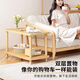 Lingshu coffee table shelf imported rubber wood small solid wood simple living room bedside cabinet 0.6m*0.4m BJ-02