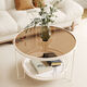 Qi Ji [1048 repurchase] Internet celebrity modern Italian Changhong tempered glass coffee table small living room round household use round coffee table - black frame + brown glass diameter 60CM high 45CM