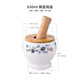 LNGA LANDGRE Jingdezhen high-quality garlic mortar household ceramic garlic mash artifact manual mash medicine jar beating bowl jar stone mortar old ceramic garlic masher-650ml