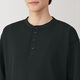 MUJI Men's UV Protection Waffle Henry Collar Long Sleeve T-Shirt Men's Bottoming Shirt Men's Spring Black XL (180/104A)