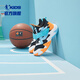 Chaussures pour enfants Jordan Qiaodan Chaussures de basket-ball pour enfants 2025 Été nouveau produit garçons respirant usure résistant aux grandes chaussures de sport pour enfants noir / qi meng bleu 33