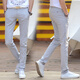 Yushida Summer Thin Korean Men's Pantal's Straight Mid-Waist Business Casual Trendy Slim Fit 9905 Modèle #BLUE 28 [2,1 pieds]