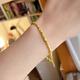 Peerless Love Old Phoenix Old Phoenix Gold New 24K Transfer Bead Bracelet 999 Pure Gold Broken Gold Power Rope Bracelet Women's Small Square
