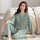Yalu Pyjamas für Frauen im Frühjahr und Herbst 2025 Neues reines Baumwollpyjamas für Frauen im Sommer Revers Home Clothing Set große Größe für Außenabschlüsse Nsalm-QZ9227 M [Empfohlen 80-100jin [Jin gleich 0,5 kg]]]