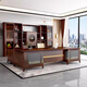 Ningqiu Luoge (NICHLORT) new Chinese-style solid wood boss desk office desk light luxury high-end executive desk modern simple president desk Chinese-style desk 3.0 meters office desk ebony wood