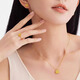 Canxian 18K gold brushed love sugar cube gold pendant light luxury sweet necklace sparkling pendant 0.8g love sugar cube pendant + 18k necklace