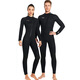 DIVE&SAIL long-sleeved one-piece wetsuit 3MM wet suit for men and women, surf suit for couples, warm and cold snorkeling, winter swimsuit, wet suit, men's black 3XL XXX