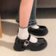 ACLNX粗跟玛丽珍女鞋25春夏新款小皮鞋日系jk配裙子百搭乐福鞋厚底单鞋 黑色 37 (235mm)