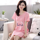 Hongdou (Hodo) nightgown for women's summer pure cotton short-sleeved 2025 new home clothing Internet celebrity women's summer over-knee pajamas dress C1105 3XL women (155-175Jin [Jin equals 0.5 kg])
