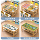 Senkaido Wood Wood Children's Building Blocs Blocs Table multifonctionnel grande taille de grandes particules bébé assemblé table de sable de sable de jeu Table 1 parking de chaise + 698 particules de taille + 106 solides