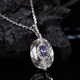 Pop S925 sterling silver natural tanzanite white crystal colored treasure necklace women's niche design light luxury pendant temperament chain necklace