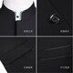 SUSTYLE luxury high-end brand men's high-end Chinese tunic suit men's Chinese stand-up collar suit slim and versatile Chinese dress clothing hidden button black top + pants gift box 170/114 M