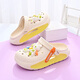 SNOOPY Snoopy Children's Shoes Children's Hole Shoes Boys and Girls Cartoon Sandals Wear Cute Beach Shoes 4977 Beige 35