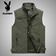 Playboy printemps et automne Nouveau gilet masculin en plein air terrestre décontracté d'âge moyen et jeunes photographie de pêche gilet gilet horse sport veste veste khaki xl